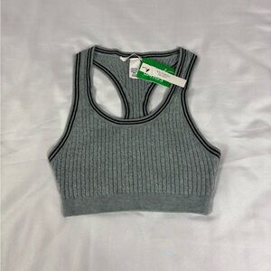 Cove Gray Ribbed Crop Top